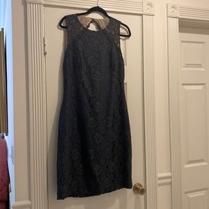 Gray open back dress